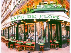Terrasse of Café de Flore in Paris France